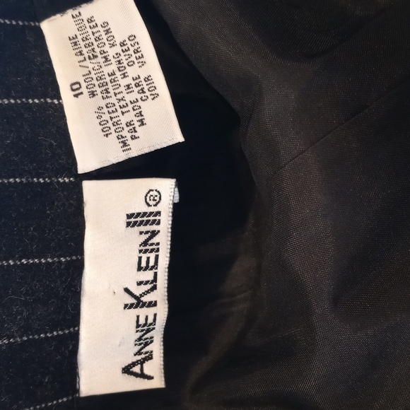 Anne Klein 100% wool jacket size 10 pinstripe Gray - Picture 10 of 12